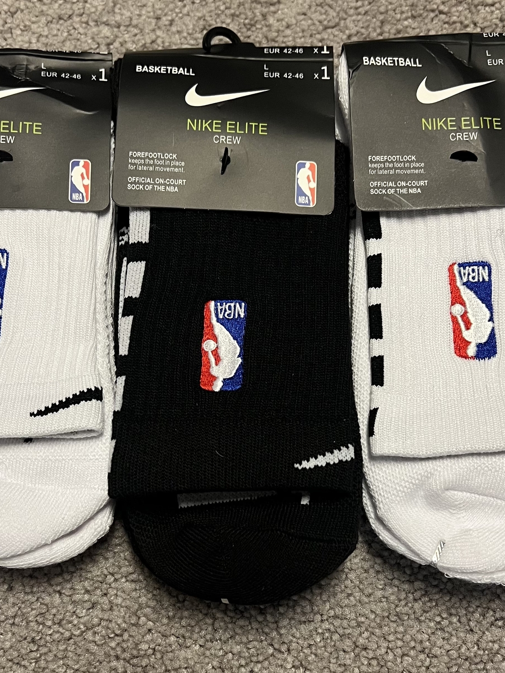 Nike Elite Drifit  Crew NBA Socks - Mens Large 8-12